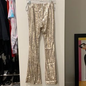 Gold/silver sequined flares
